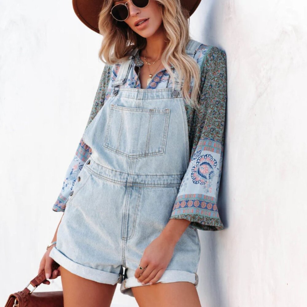Yosemite Cotton Pocketed Denim Overalls - Small